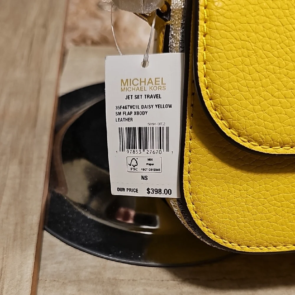 Michael Kors Vibrant Yellow Crossbody Bag With Tags Retail 289.00